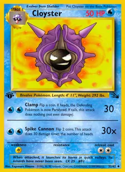 Cloyster card from Fossil, number 32/62