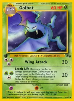 Golbat card from Fossil, number 34/62