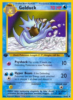 Golduck card from Fossil, number 35/62