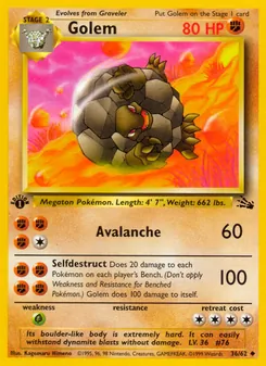 Golem card from Fossil, number 36/62