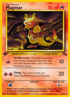 Magmar card from Fossil, number 39/62