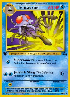 Tentacruel card from Fossil, number 44/62