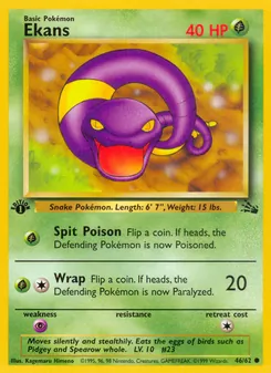 Ekans card from Fossil, number 46/62