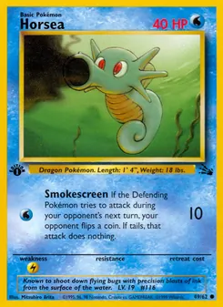 Horsea card from Fossil, number 49/62