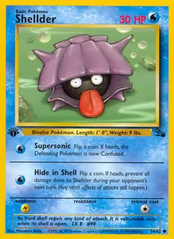 Shellder card from Fossil, number 54/62