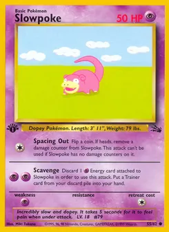 Slowpoke card from Fossil, number 55/62
