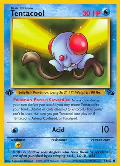 Tentacool card from Fossil, number 56/62