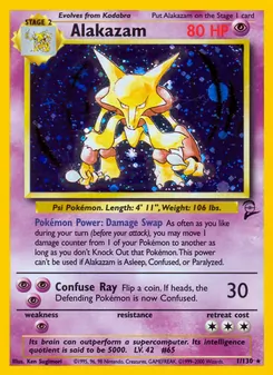 Alakazam card from Base Set 2, number 1/130