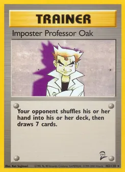 Impostor Professor Oak card from Base Set 2, number 102/130