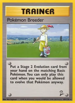 Pokémon Breeder card from Base Set 2, number 105/130