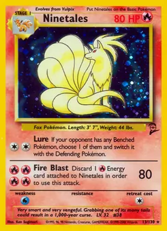 Ninetales card from Base Set 2, number 13/130