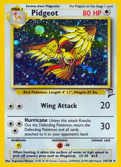 Pidgeot card from Base Set 2, number 14/130