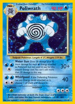 Poliwrath card from Base Set 2, number 15/130
