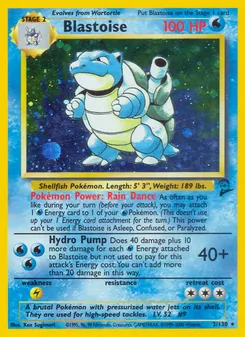 Blastoise card from Base Set 2, number 2/130