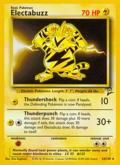 Electabuzz card from Base Set 2, number 24/130