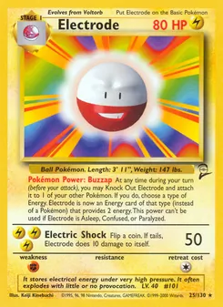 Electrode card from Base Set 2, number 25/130