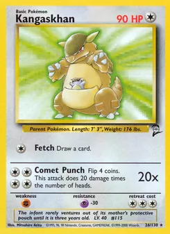 Kangaskhan card from Base Set 2, number 26/130