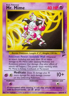 Mr. Mime card from Base Set 2, number 27/130