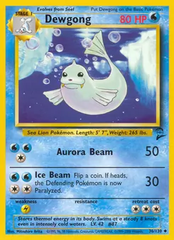 Dewgong card from Base Set 2, number 36/130