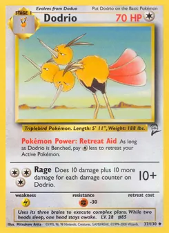 Dodrio card from Base Set 2, number 37/130