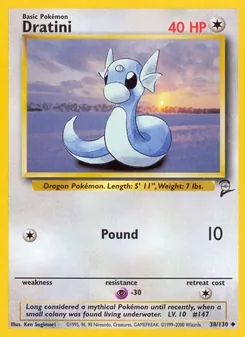 Dratini card from Base Set 2, number 38/130