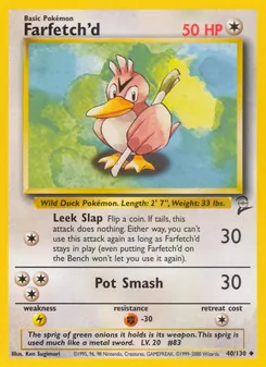 Farfetch'd card from Base Set 2, number 40/130