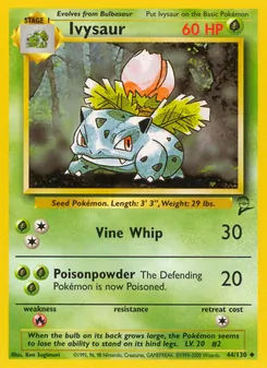 Ivysaur card from Base Set 2, number 44/130