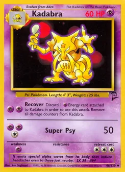 Kadabra card from Base Set 2, number 46/130