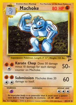 Machoke card from Base Set 2, number 49/130