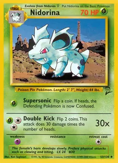 Nidorina card from Base Set 2, number 53/130