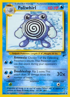 Poliwhirl card from Base Set 2, number 57/130
