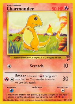 Charmander card from Base Set 2, number 69/130