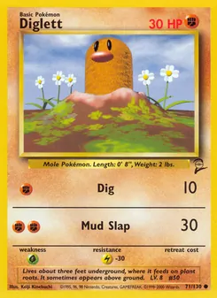 Diglett card from Base Set 2, number 71/130