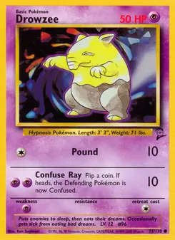 Drowzee card from Base Set 2, number 73/130