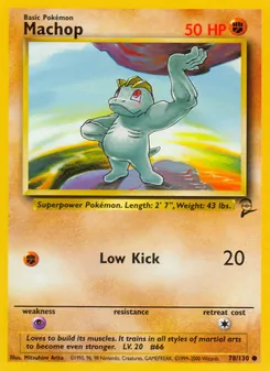Machop card from Base Set 2, number 78/130