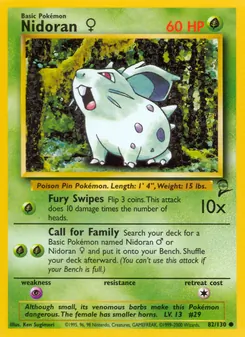Nidoran♀ card from Base Set 2, number 82/130