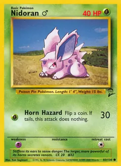 Nidoran♂ card from Base Set 2, number 83/130