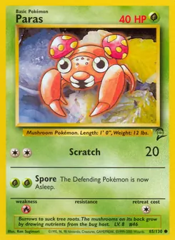 Paras card from Base Set 2, number 85/130