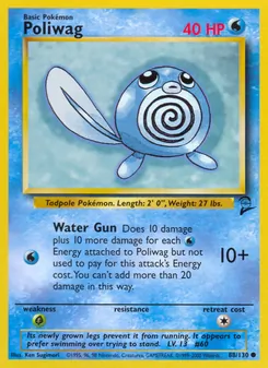 Poliwag card from Base Set 2, number 88/130