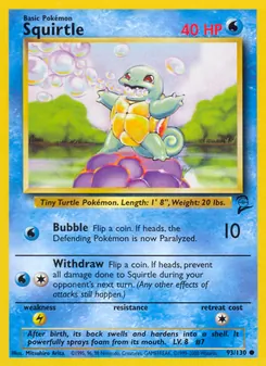Squirtle card from Base Set 2, number 93/130