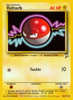 Voltorb card from Base Set 2, number 98/130