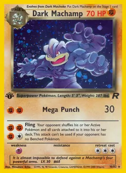 Dark Machamp card from Team Rocket, number 10/82