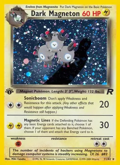 Dark Magneton card from Team Rocket, number 11/82