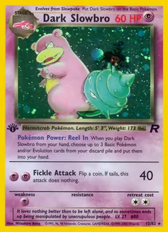 Dark Slowbro card from Team Rocket, number 12/82