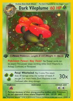 Dark Vileplume card from Team Rocket, number 13/82