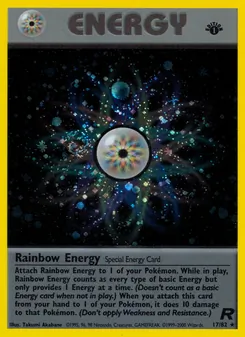 Rainbow Energy card from Team Rocket, number 17/82