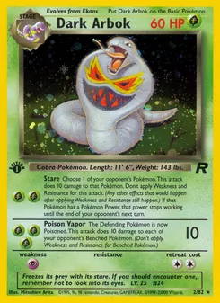 Dark Arbok card from Team Rocket, number 2/82