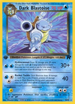 Dark Blastoise card from Team Rocket, number 20/82