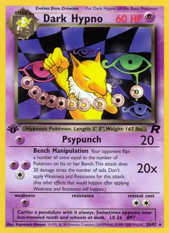 Dark Hypno card from Team Rocket, number 26/82