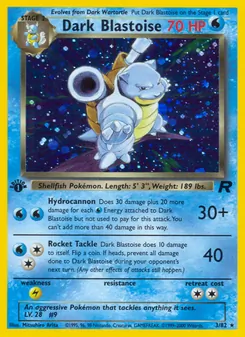 Dark Blastoise card from Team Rocket, number 3/82